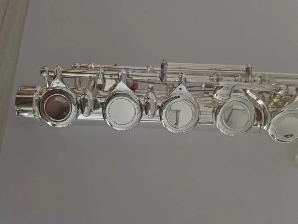 Western Concert Flute Silver Plated 16 Holes C Key Cupronickel Woodwind Instrument with Cleaning Cloth Stick Bag | Спорт и