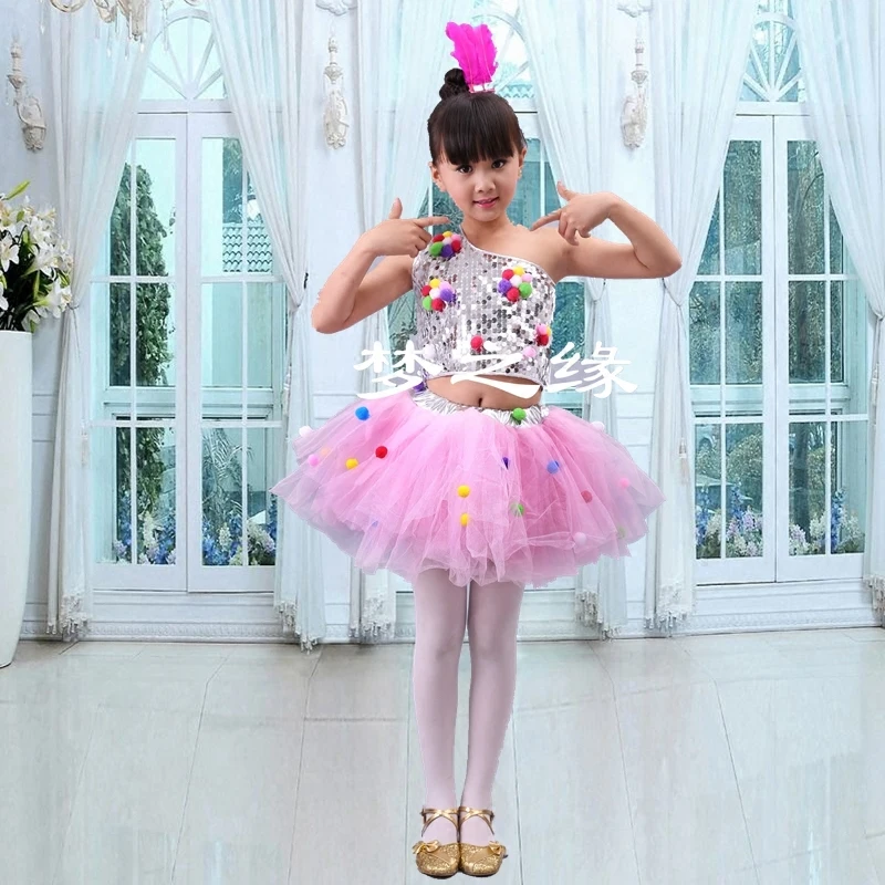 Новинка одежда для джазовых танцев с блестками мальчиков и девочек детское