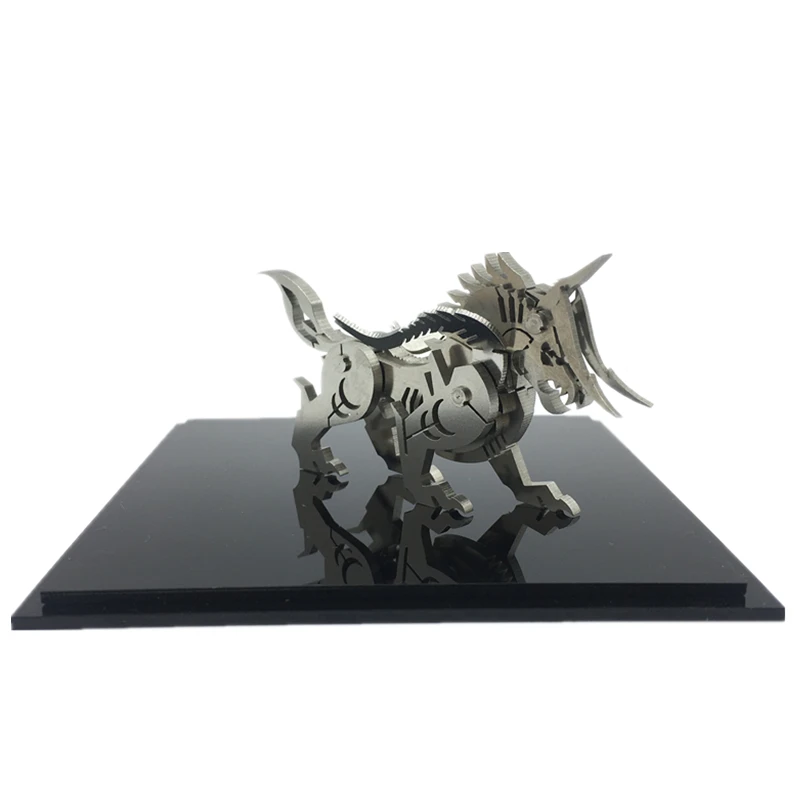 DIY сборные модели игрушки Коллекция рабочего стола для взрослых детей 3D металлическая модель Китайский Зодиак динозавры Западный Огненный Дракон