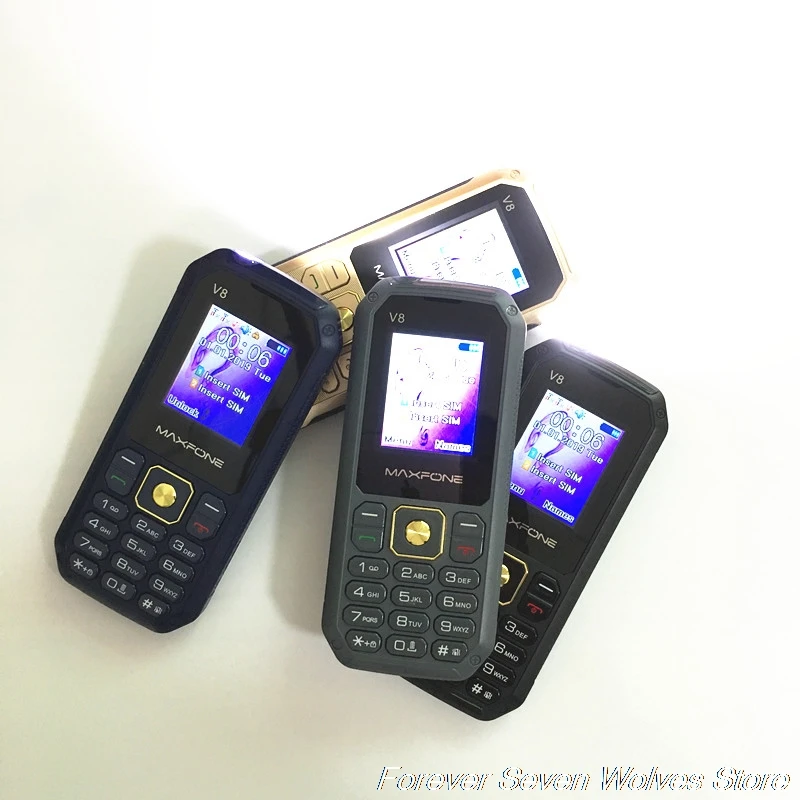GSM 2G телефон V8 с двумя sim картами для пожилых людей 2000 мА/ч аккумулятор Поддержка