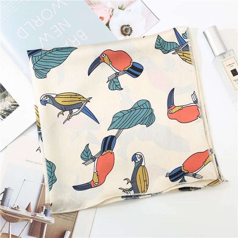 Новый летний роскошный брендовый Шелковый квадратный шарф женские шали модные с