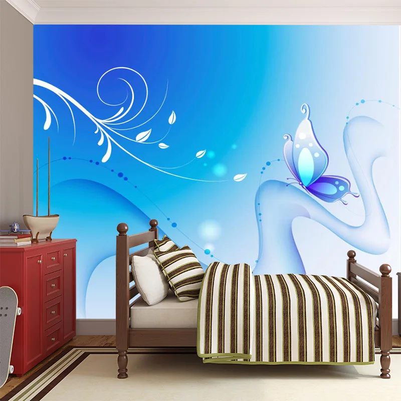 Художественные Настенные обои С Рисунком бабочки танца с цветами естественные