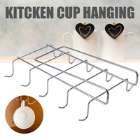 new 10 hook wine glass cup hanger stainless steel mug cup hanging bracket rack kitchen bar storage organizer anti rust durable