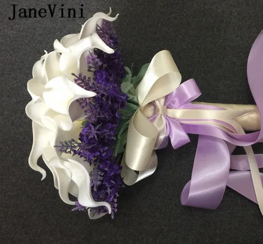 Букет для свадебных торжеств JaneVini букет из белой Калы лилии фиолетового цвета