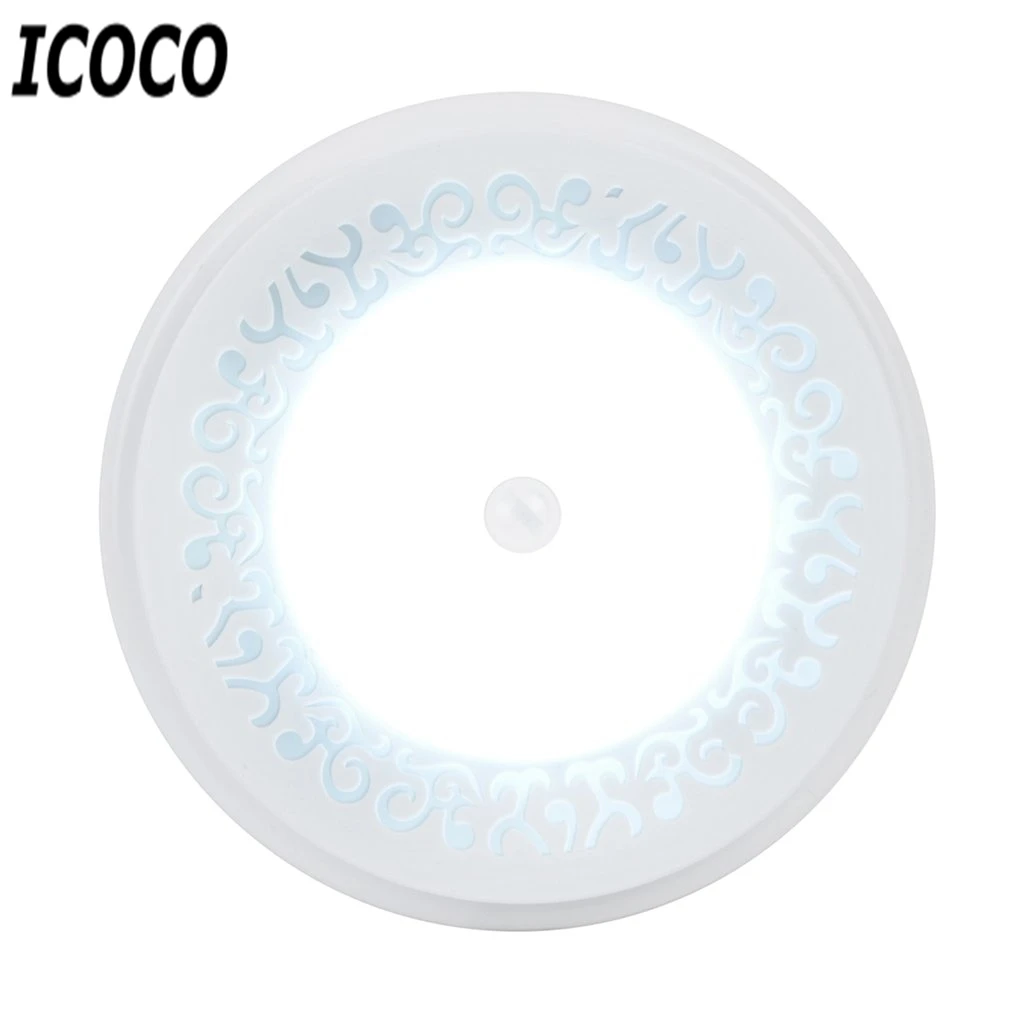 Icoco стильный зарядка через USB движения Индукционная светодиодный свет ночи ABS