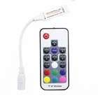 Миниатюрный светодиодный пульт дистанционного управления RGB DC5-24V, 17key, радиочастотный беспроводной контроллер с 4-контактным гнездом постоянного тока для светодиодных лент 5050, 12 А