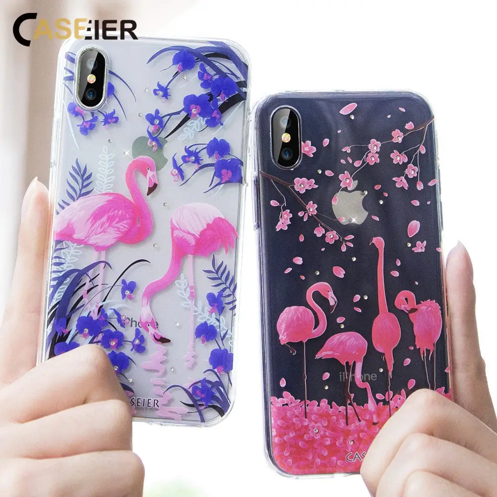 CASEIER Phone Case For iPhone X XS 8 7 6 6s Plus Chic Rhinestone Silicone 5s SE Funda Couque Cases |