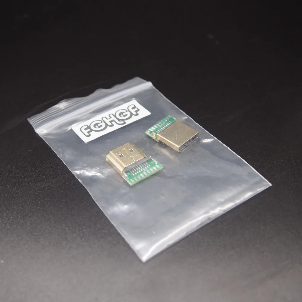 2 шт./лот позолоченный 19PIN HDMI тип A штекер разъем с печатной платой версия 1 4| |