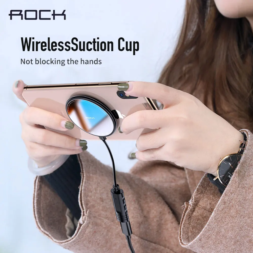 ROCK W20 Qi Беспроводное зарядное устройство для iPhone X на присоске 7,5 Вт Быстрая зарядка для iPhone XS MAX 8 samsung Xiaomi