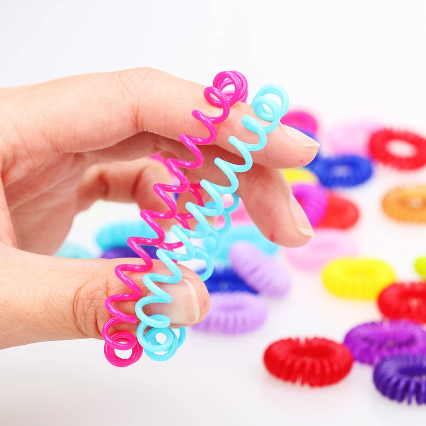 

20pcs/lot Candy colored telephone line hair ring,Hair Accessories ,hair rope, spring rubber band, mix