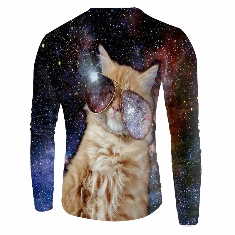 OGKB толстовки для женщин/мужчин крутой Принт Галактика космическая кошка 3d