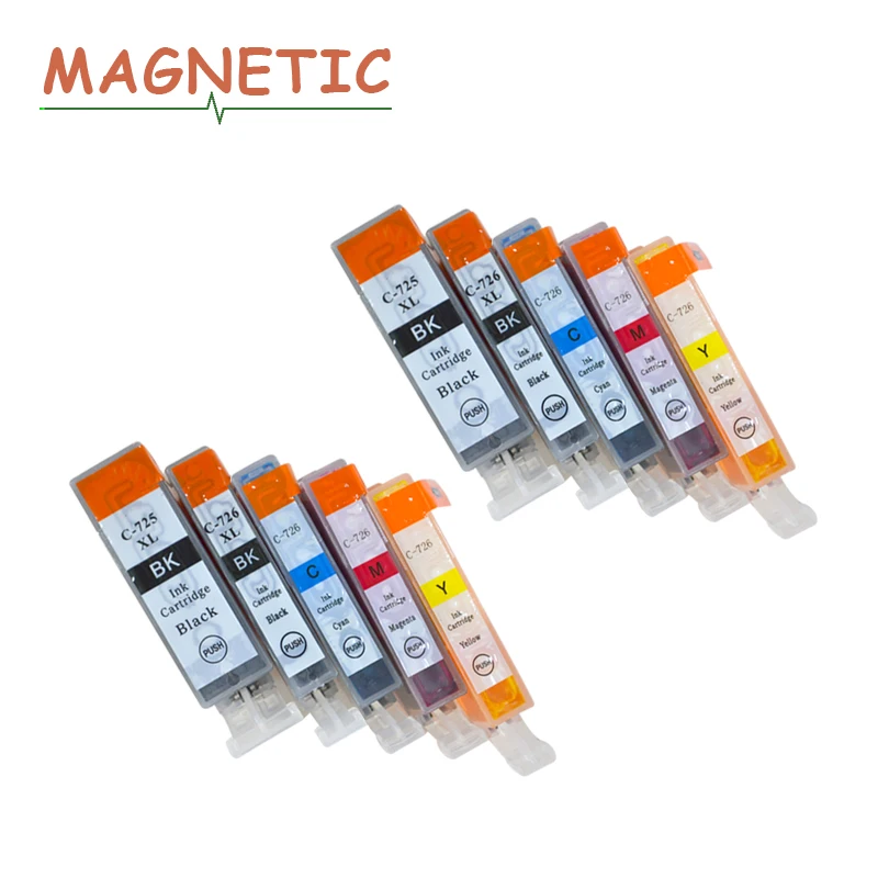 10 шт. картриджи для Canon PIXMA IP4870 IP4970 IX6560 MX886 MX897 MG5170 MG5270 MG5370 pgi 725 726|ink cartridge|ink cartridge for