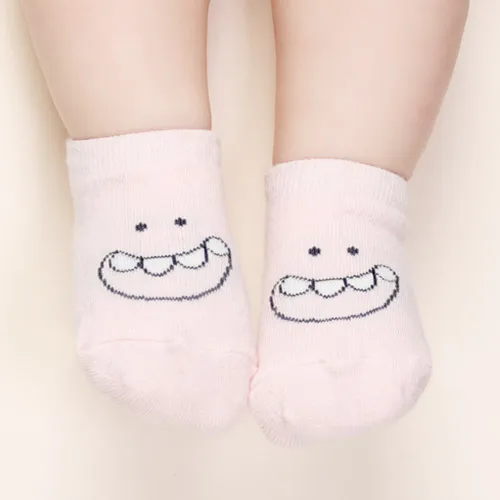 Pink tooth Горячо! г. Очень милые носки для малышей осенне-зимние хлопковые милые Нескользящие носки для новорожденных мальчиков и девочек, мягкие носки-тапочки с героями мультфильмов - Цвет: Pink tooth