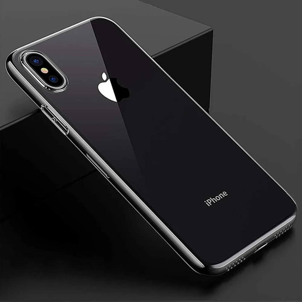 IMIDO Clear Ultra Thin Transparent Phone Case For iPhone 7 Soft TPU Cover X XR XS MAX 8 6 6S Plus 5S SE Coque |