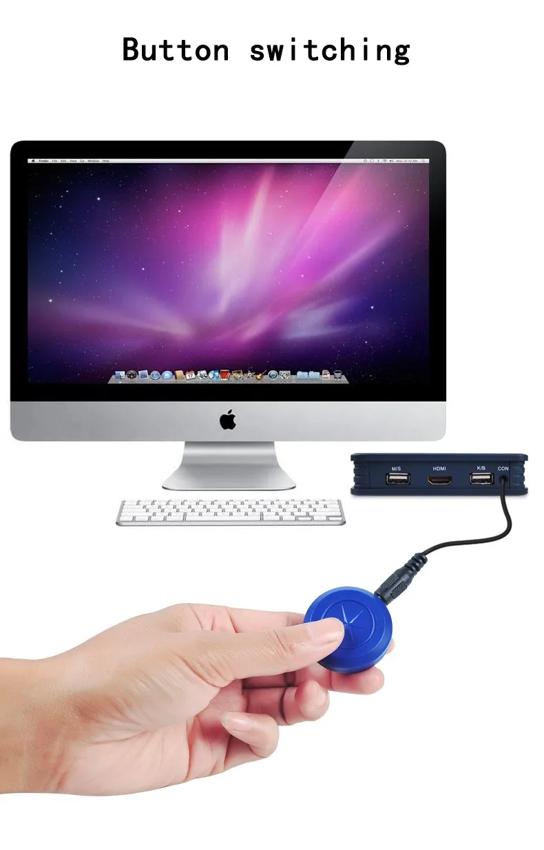 2 порта hdmi Schalter kvm коммутатор с кабелем для монитора USB клавиатура мышь HDMI переключатель поддержка настольного контроллера