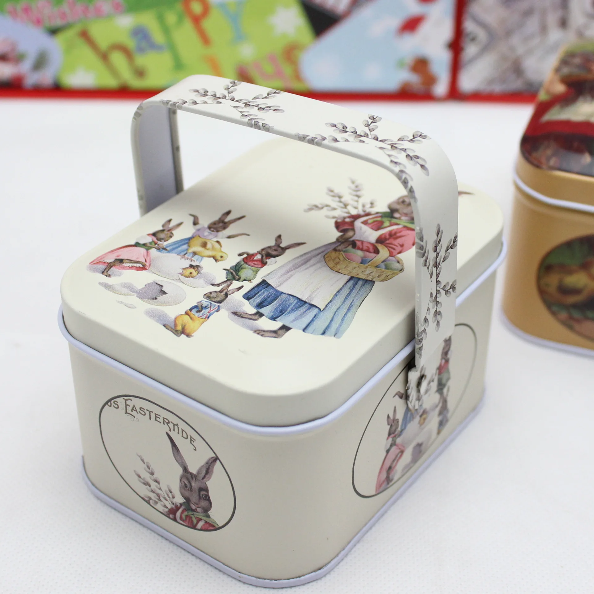 

1Pc Vintage Small Suitcase Storage Tin With Lids Candy Cookie Box For Wedding Birthday Party Decorative Metal Gift Boxes