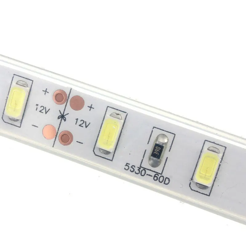 1 м водонепроницаемый 5630 SMD 60 Светодиодный светильник полоса IP65 14,4 Вт силиконовая трубка гибкая лента светильник лампа холодный белый DC12V 20-22Lm