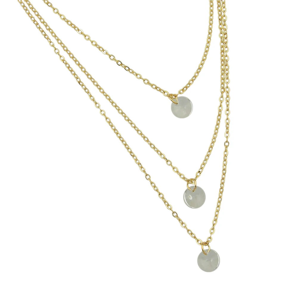 Feelontop Boho Цепочки и ожерелья BIJOUX золото Цвет нескольких слоев цепи с голубой