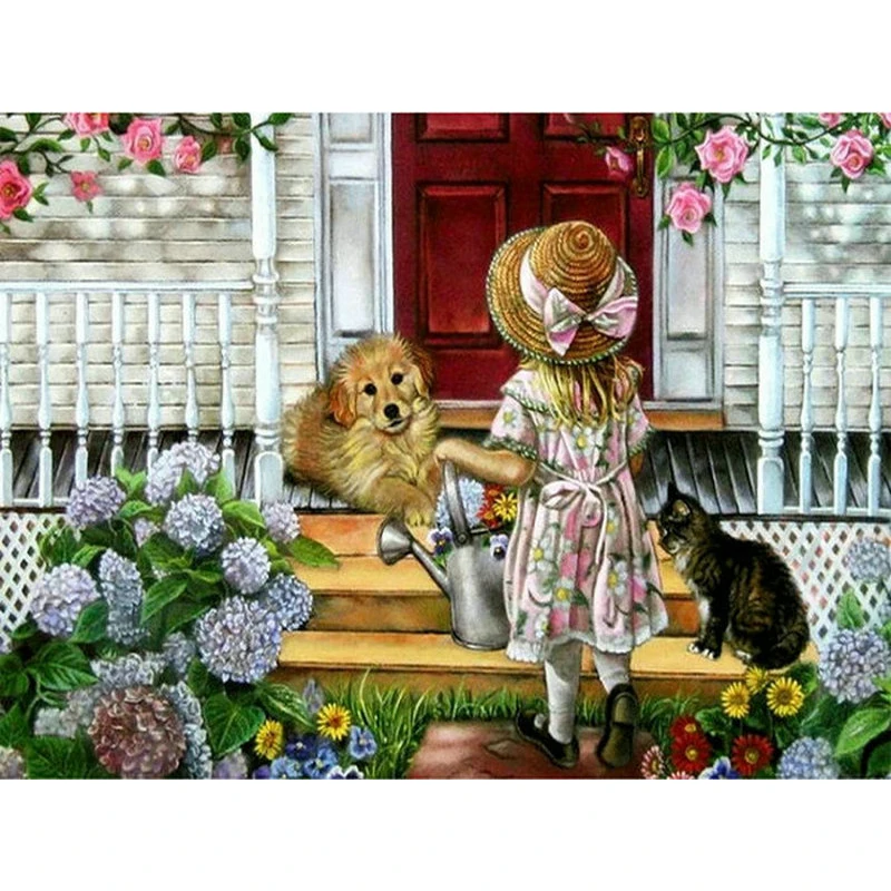 YIKEE Алмазная картина для маленьких девочек и домашних животных полная вышивка