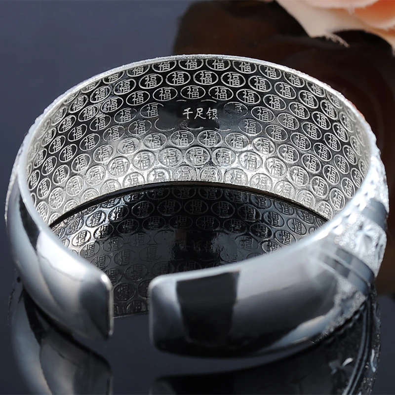 Женский браслет со звездами из серебра 999 пробы|bangles fashion|bangles for womenbangles men |