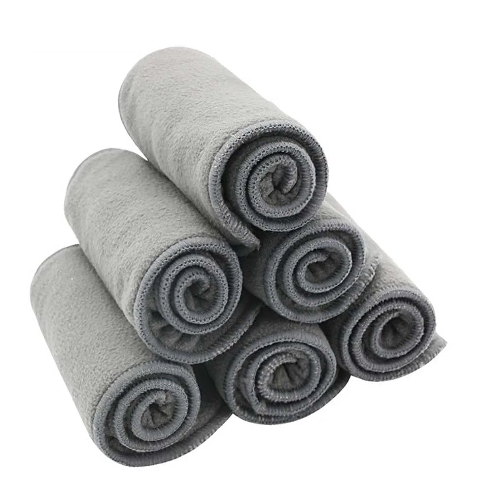 HappyFlute Bamboo Charcoal Baby Nappy Inserts 2Layers microfiber+2 Layers Microfiber Insert Diaper liner