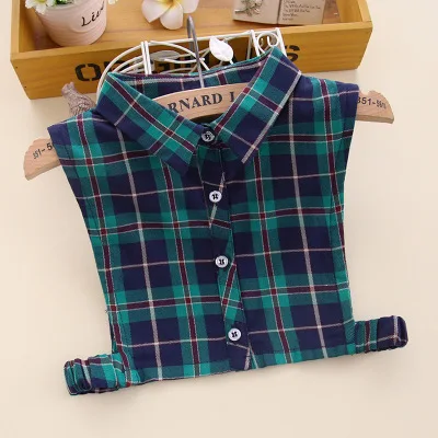 girls kids green Kraagie/Детская рубашка с искусственным воротником и вышивкой в виде медведя для девочек, со съемными воротниками, хлопковая рубашка с искусственным воротником для детей, Kraagie Nep, с имитацией воротника - Цвет: girls kids green