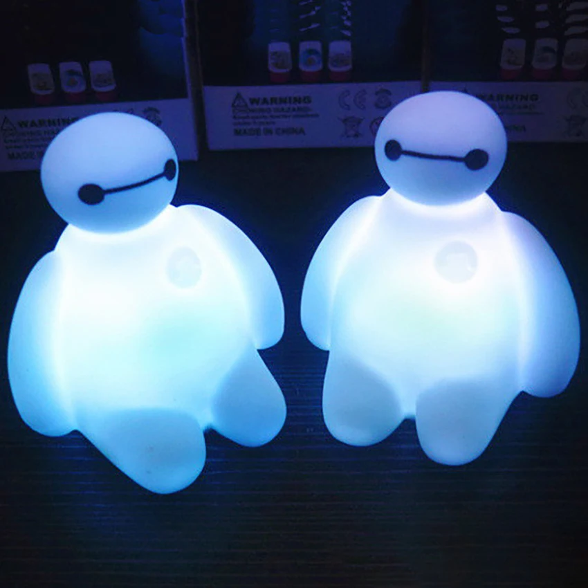 Небольшой светодиодный Baymax ночной Светильник Красочные светильник