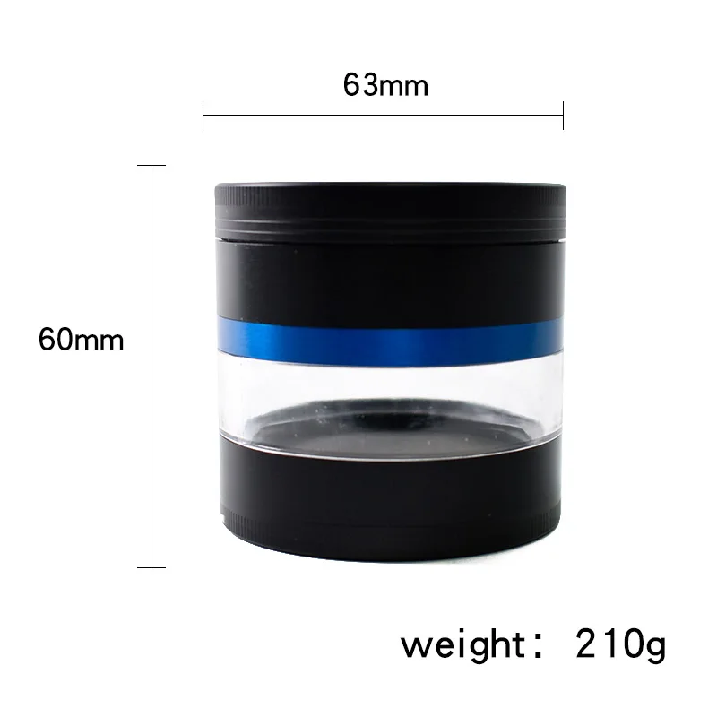 63 mm 4 pieces layer part zinc alloy side window weed tobacco ceramic grinder herb | Дом и сад