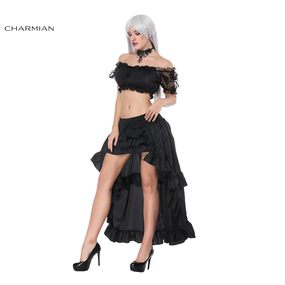 Charmian женский сексуальный Готический викторианский стиль женвечерние черный