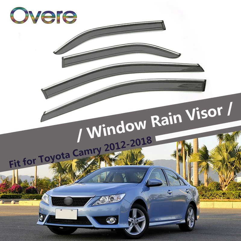 

Overe 4Pcs/1Set Smoke Window Rain Visor For Toyota Camry XV50 XV70 2012-2014 2015 2016 2017 2018 Awnings Shelters Accessories