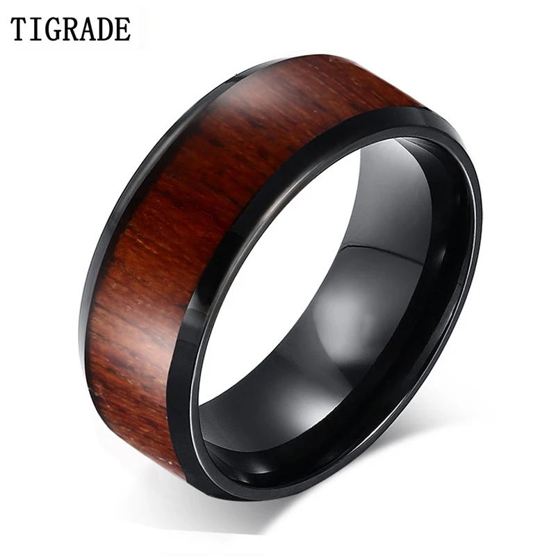 

Tigrade Tungsten Ring Men Wood Matte Finished Classic Engagement Anel Masculino Jewelry Rings For Male Wedding Bands Anillos