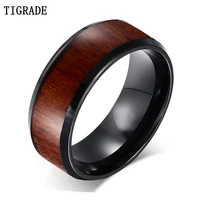 tigrade tungsten ring men wood matte finished classic engagement anel masculino jewelry rings for male wedding bands anillos