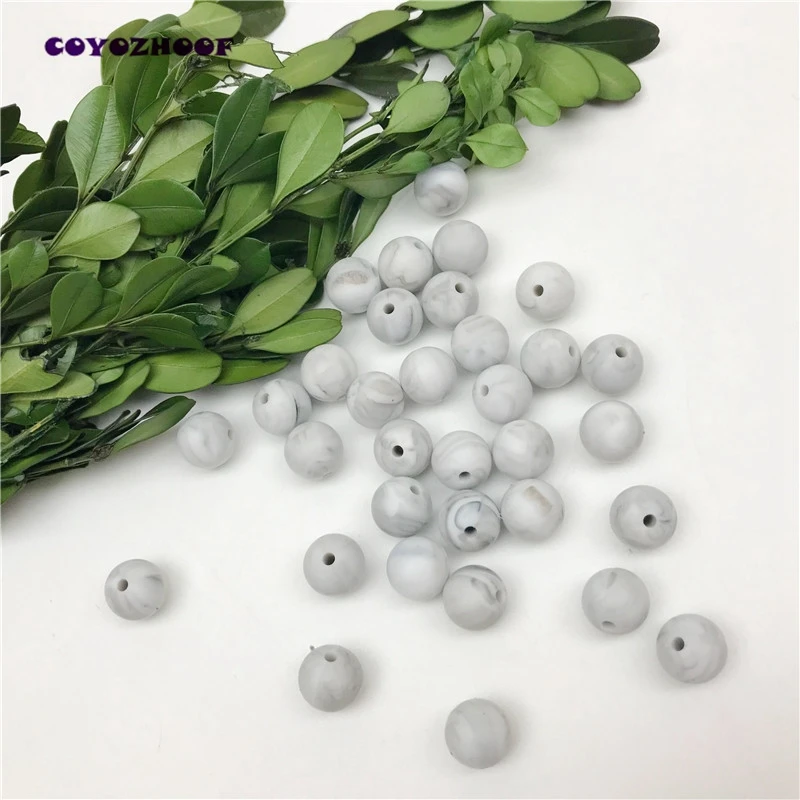 

25pc Silicone Bead 9mm-15mm Food Grade Baby Teether Marble Silicone Teething Chew Nursing Beads Jewelry Making DIY