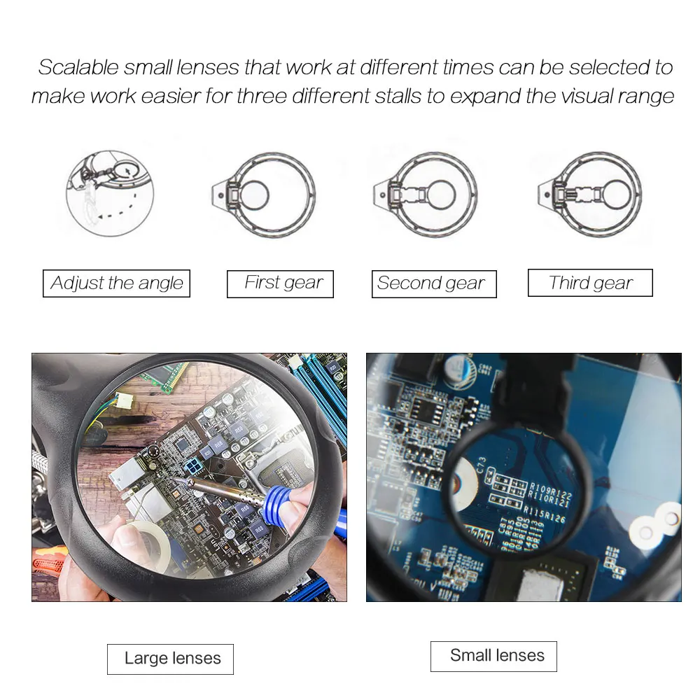 Увеличительное стекло со светодиодной подсветкой 3 в 1 | Инструменты