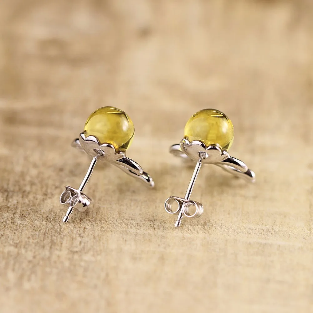 L&ampP Mexico Amber Reindeer Stud Earrings For Women 100% 925 Sterling Silver Fine Jewelry Birthday gift | Украшения и аксессуары