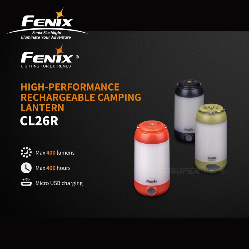 High-performance Fenix CL26R Micro USB Rechargeable Camping Lantern with Free 18650 Li-on Battery