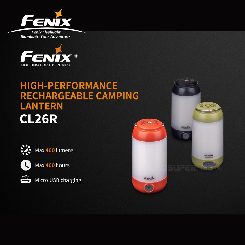 Высокопроизводительный перезаряжаемый фонарь для кемпинга Fenix CL26R с Micro USB и