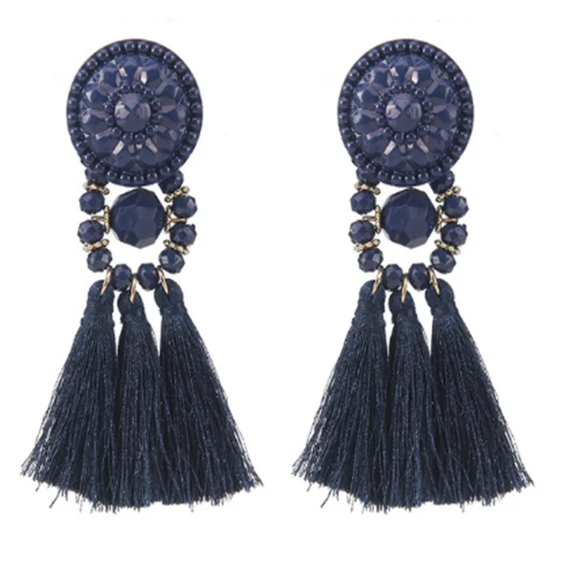Style 13 HIYONG модные длинные в форме капли висячие серьги с бахромой винтажные женские серьги с кисточками вечерние аксессуары для юбилея Стиль Бохо подарок - Окраска металла: Style 13