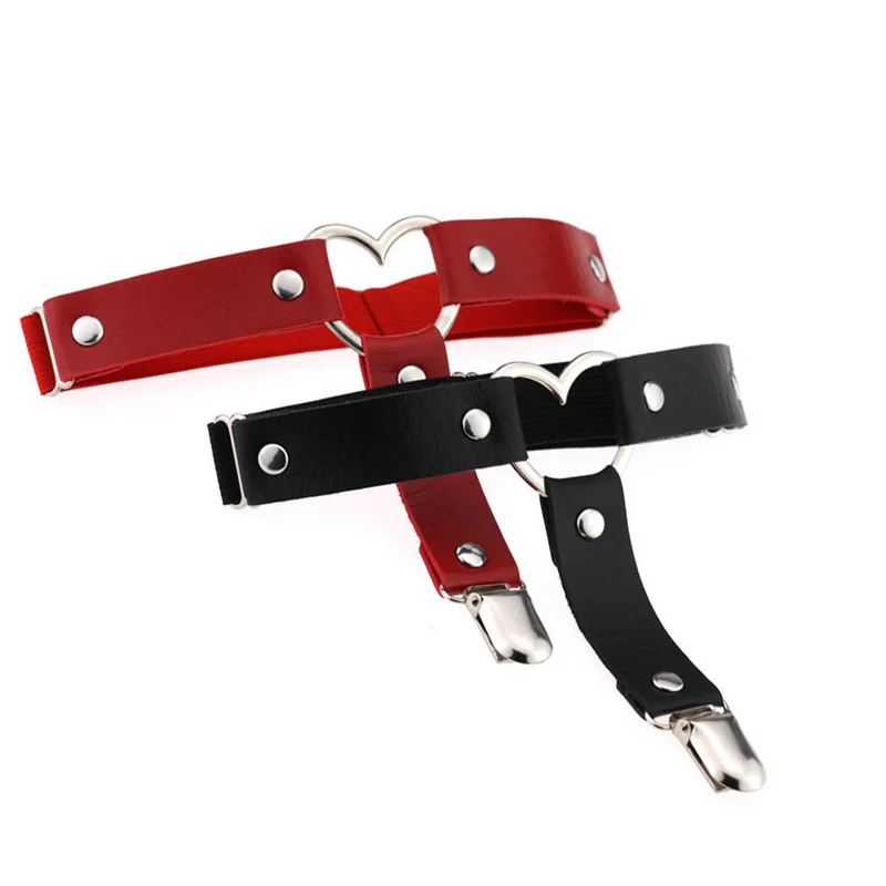 Женские сексуальные подвязки с шипами в форме сердца для ног заклепками стиле