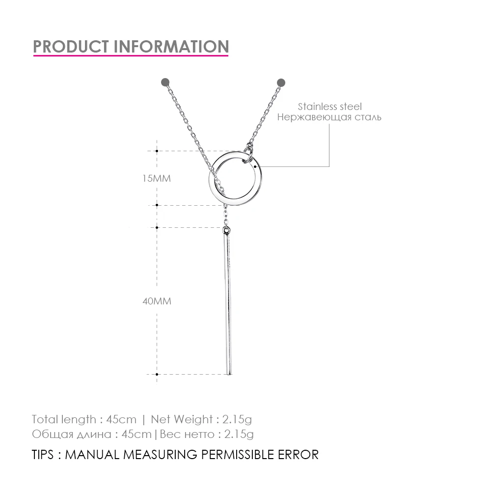 Ожерелья CC из нержавеющей стали для женщин ожерелье с подвеской рычагом модная
