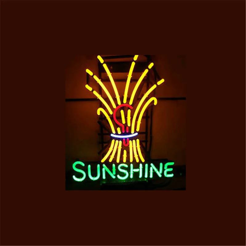 

17*14 "Солнечный неоновый знак вывеска Настоящее стекло пивной бар Бильярд дисплей ресторан магазин уличные световые знаки