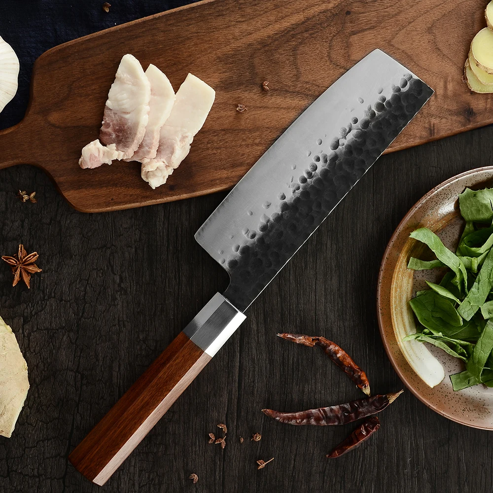 XYj 4 шт. ручной работы кованый нож из углеродистой стали набор 8 ''Chef 8'' Cleaver 7