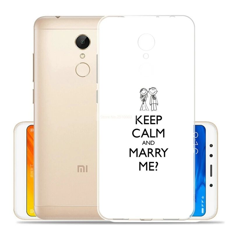 Тонкий мягкий принт ТПУ силиконовый чехол для Xiaomi Redmi 5 7 &quotKeep Calm Cover Чехлы |