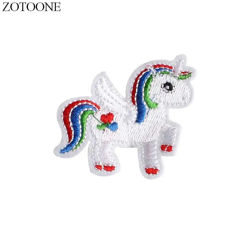 PE1516CT ZOTOONE единорог животные Parches вышивка утюг на патчи для одежды DIY продукты полосатая одежда НЛО Наклейки Аппликации E - Цвет: PE1516CT