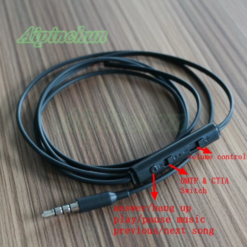 Aipinchun 3,5 мм DIY наушники аудио кабель с микрофоном наушники Ремонт Замена 14 медный сердечник провода 1,2 м длина