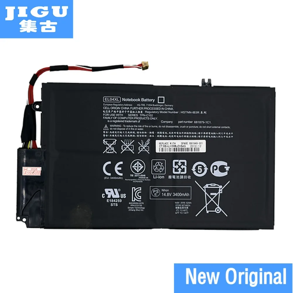 

JIGU Original Laptop Battery EL04XL For HP TPN-C102 ENVY 4-1000 4-1151er 4-1007TX 4-1008tx 4-1218TU HSTNN-UB3R IB3R 681879-1C1