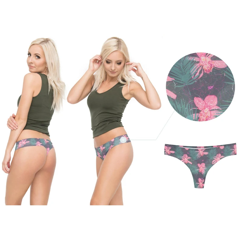 Palm Night цветок Для женщин стринги Трусики для трусики Большие размеры Sexy бесшовные