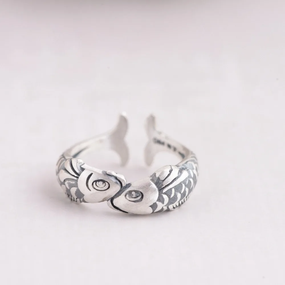 925 Sterling Silver Double Fish Rings | Perfect Gifts for Girls and Women - Jewelry image 5