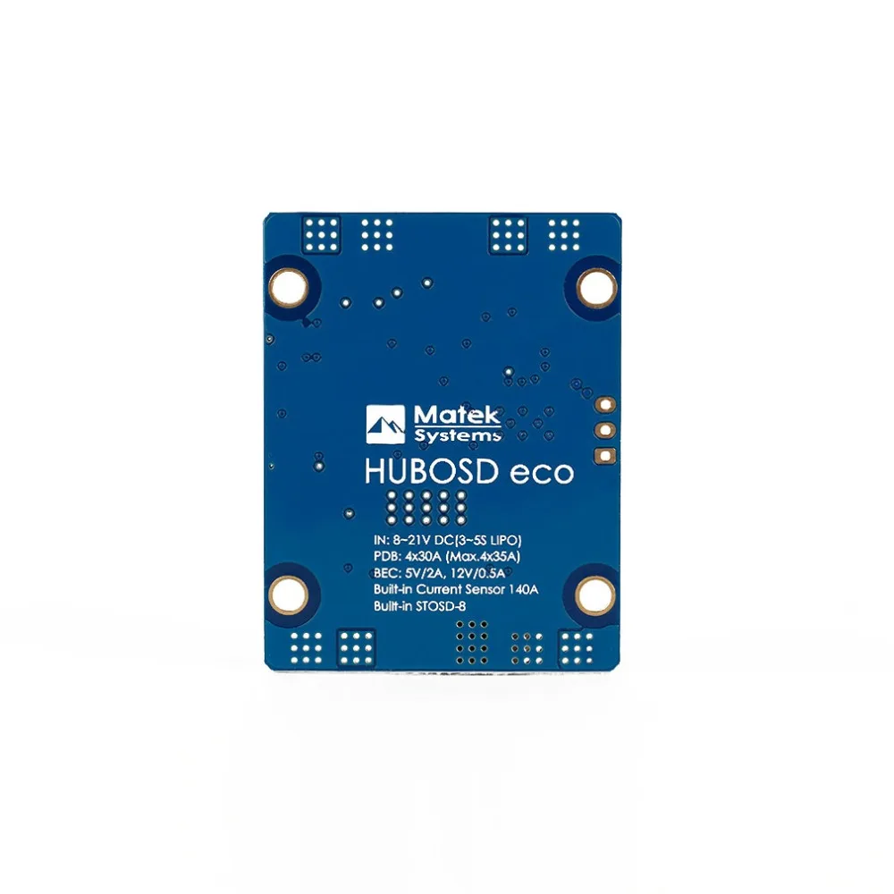 Matek HUBOSD eco H распределительный блок питания OSD PDB Датчик тока W/BEC 5V & 12V для