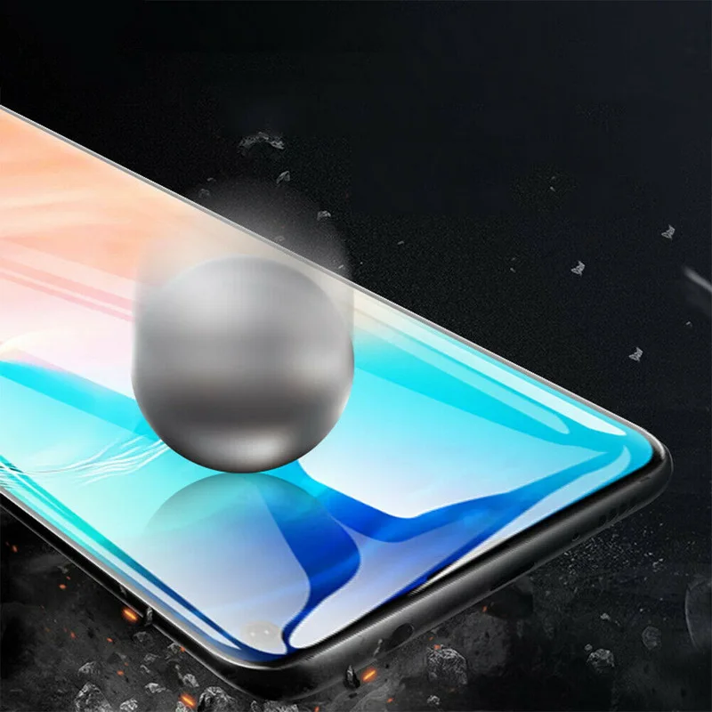 6D Full Coverage Glue UV Tempered Glass Screen Protector Flim Phone Case For Samsung Note 10 8 9 Pro S10 Plus S10e S9 S8 Shell